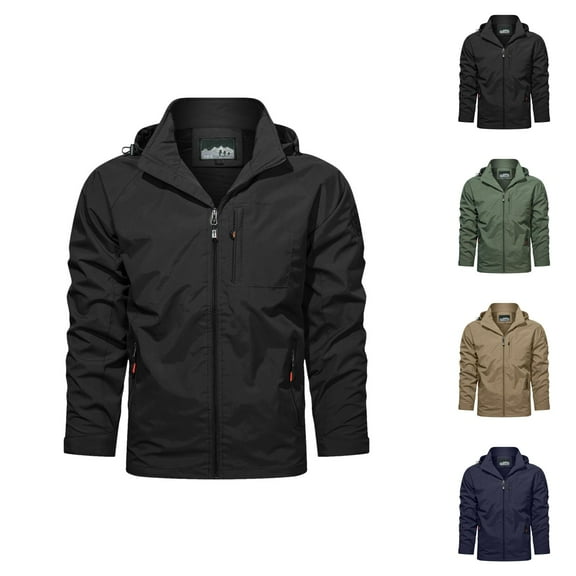 Casual Jackets for Men 2025 Fall Winter Trendy Long Sleeve Stand Collar Jacket with Pockets Outerwear Coat