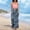 Blue, variant on High Waist Casual Floral Pants, Drawstring Elastic Waist Women's Wide Leg Tropical Print Flowy Pants Side Split Hem Boho Summer Beach Daily Wear, White S