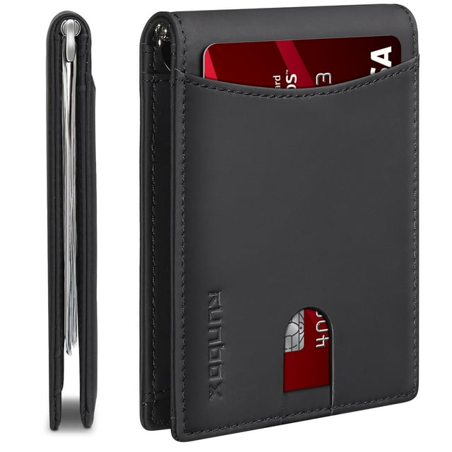 Cartera Delgada RUNBOX de Cuero con Bloqueo RFID para 11 Tarjetas