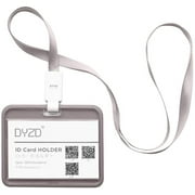 DYZD Pack of 6 Waterproof Badge Holders ID Holders with Lanyards Soft Rubber ID Card Badge Holders(Style 1,Dark Grey)