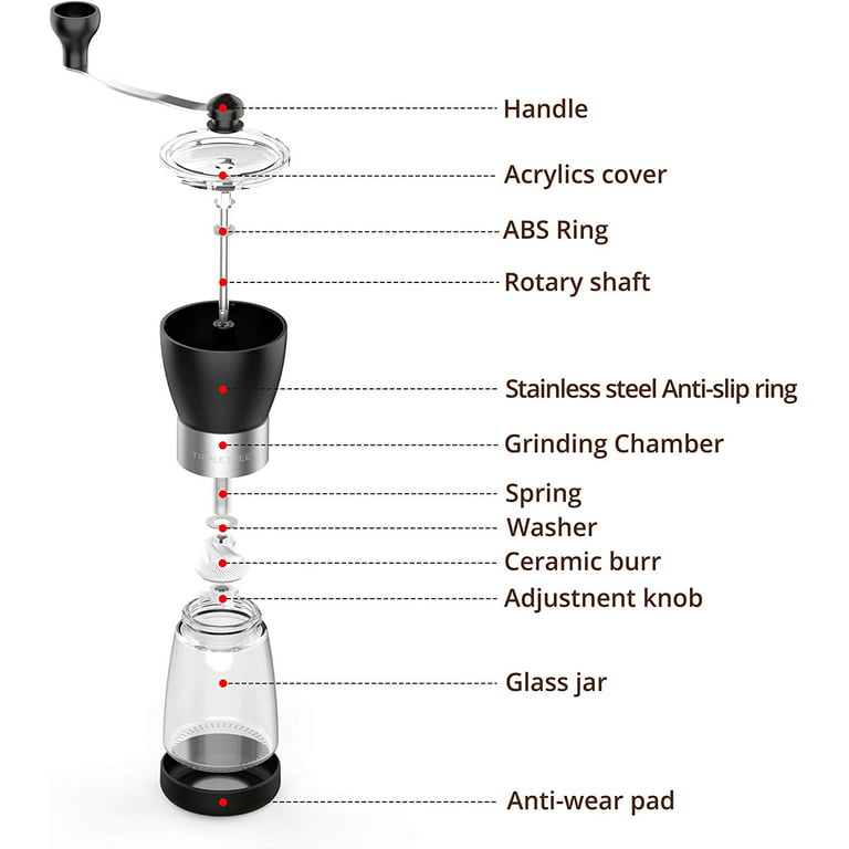 Manual Coffee Grinder Adjustable Coarseness and French Press Coffee Maker Heat Resistant Filter Coffee Pot