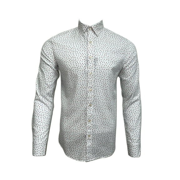 GANT Men's Tweed Flower Extra Slim Shirt, White, Medium