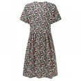 thumbnail image 4 of MesaSe Femmes Mini Robe - Mignon Boho Manches Courtes V Robe Florale Robe de Plage Décontractée Robe de Balançoire, 4 of 9