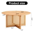 thumbnail image 6 of M optimized Rattan Round Coffee Table Modern Circle Center Table 33" Wood Coffee Table for Living Room Dining Room Bedroom Home Office, Natural, 6 of 6
