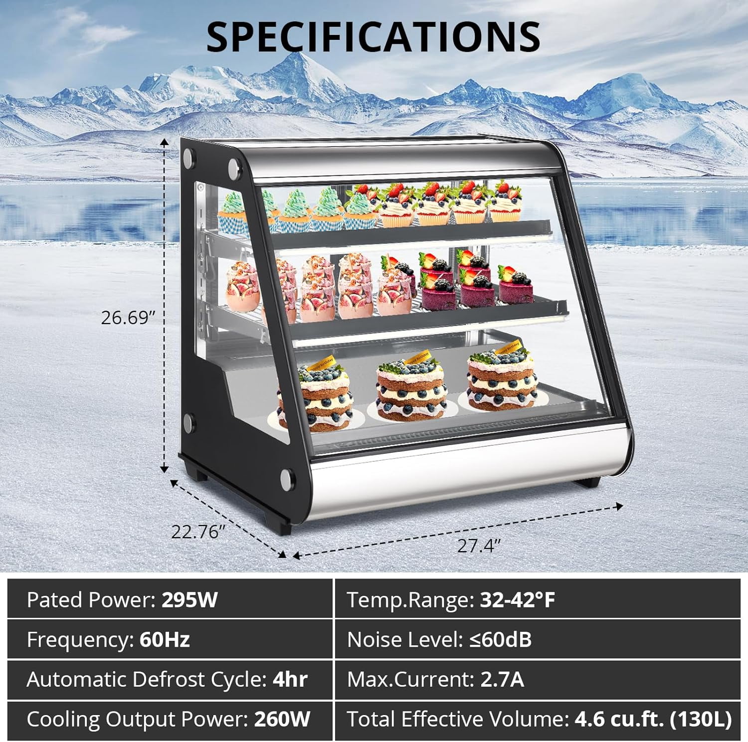 ChaoLink 5.7 Cu.Ft. Commercial Fridge Display Refrigerator - Compact Countertop Beverage Cooler with Tempered Glass Door
