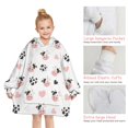 thumbnail image 6 of White Cow Heart Pattern Blanket Hoodies for Kids 6-13YR Oversize Wearable Blanket Hoodies for Boys Girls Teens, 6 of 7