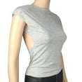 thumbnail image 5 of Open Back Tops for Women Cap Sleeve Slim Fit Going Out Top Double Lined Backless Shirt Y2K Crop Basic Tee Shirts for Casual Workout, 5 of 8