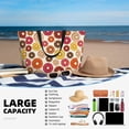 thumbnail image 5 of Pofeuu Donut Print Beach Bag,Waterproof Sandproof Beach Tote Bag, Large Capacity Foldable Beach Bags for Women, 5 of 7