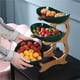 thumbnail image 3 of Cesta plástica del frutero for la encimera de la cocina, tenedor de fruta con el soporte de bambú, 3 of 6
