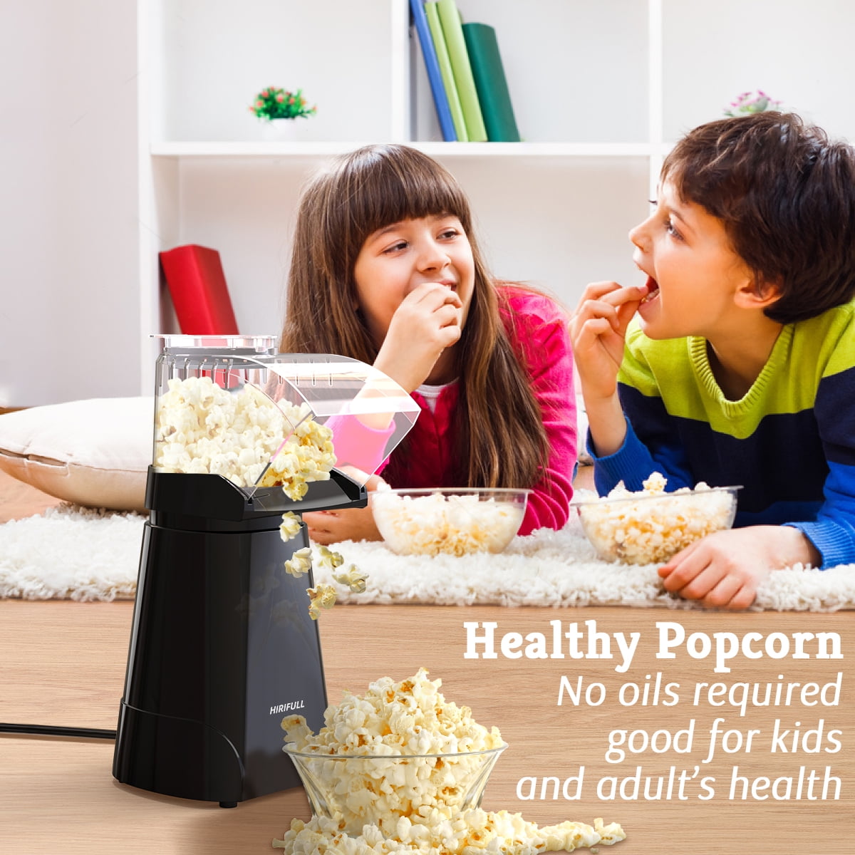 Lowestbest 1200W Hot Air Popcorn Machine, Household Electric Popcorn Machine with Measuring Cup, Fast Popcorn in 3 Minutes, Black Lowestbest 1200W Hot Air Popcorn Machine, Household Electric Popcorn Machine with Measuring Cup, Fast Popcorn in 3 Minutes, Black