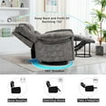 thumbnail image 4 of Kadyn Reclining Chair with Massage and Heating Bonded Leather, Swivel and Rocking Adjustable Recliner Seat for Living Room, Bedroom, Gray, 4 of 7