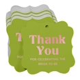 thumbnail image 3 of Inkdotpot Thank You For Celebrating The Bride To Be Bridal Shower Bottle Tag Real Rose Gold Foil Favor Bracket Shape Hang Tags Pack Of 100, 3 of 7