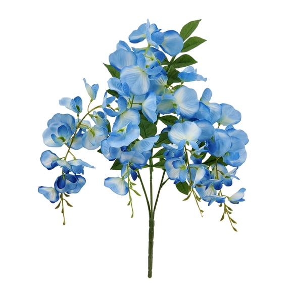 Mainstays 17 in Indoor Artificial Wisteria Bush, Blue Color.