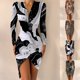thumbnail image 5 of Women Tunic Bodycon Dress Ladies Holiday Evening Party V-Neck Leopard Dress, 5 of 8