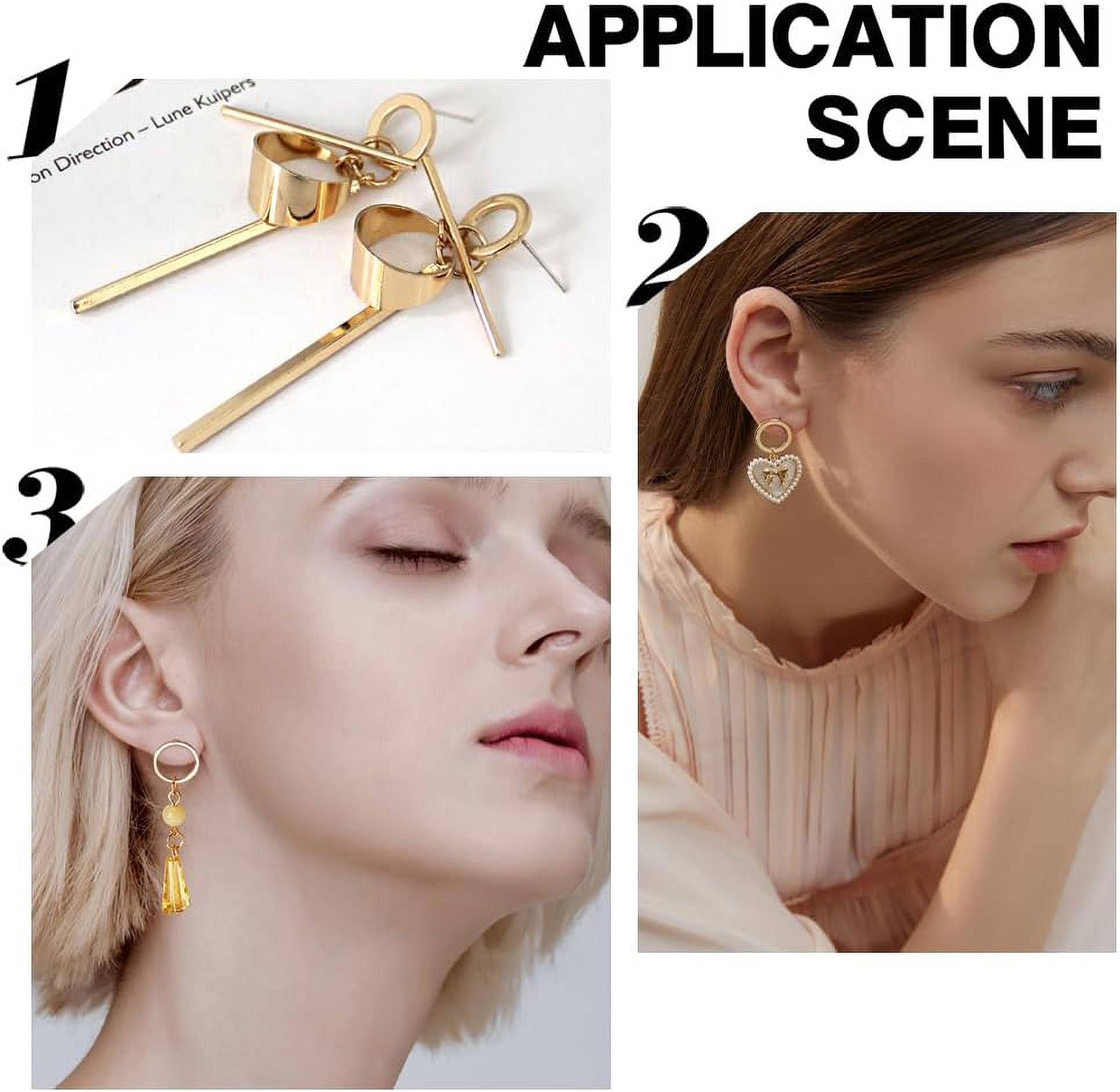 BENECREAT 18K Gold Plated Hoop Earring Findings - 5 Pairs Round Beading Hoops, Components For DIY Jewelry Making