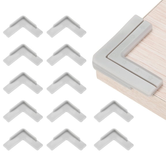 Uxcell Corner Protectors 12Pcs Table Corner Protectors Furniture Corner Guard and Edges Bumpers(Star-shaped, Grey)