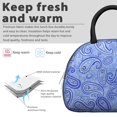 thumbnail image 3 of Paisley and Damask Blue Pattern Insulated Lunch Bag,Leakproof Large Capacity Lunch Box for Work,Picnic or Travel,11.4 X 6.7 X 8.3 Inches, 3 of 6