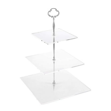

3-Tier Acrylic Cupcake Stand Dessert Plate Cake Fruit Candy Display Rack Holders