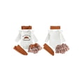 thumbnail image 2 of Loicainy 4Pcs Infant Baby Girl Thanksgiving Outfit 3 6 12 18 Months Long Sleeve Crew Neck Croissant Print Romper Plaid Layered Skort Headband Socks Clothes Set, 2 of 9
