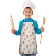 thumbnail image 2 of Beige Fairy Mushroom Pattern Kids Aprons for Girls and Boys,Adjustable Neck Strap Toddler Aprons for Kids Cooking Baking, 2 of 7