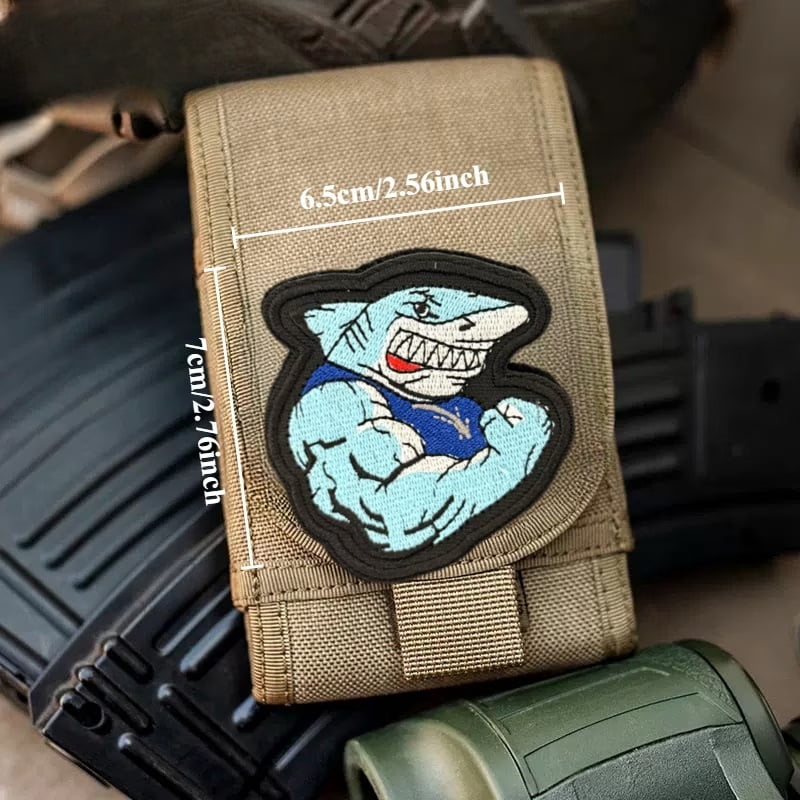 Durable Shark Embroidered Patch - Tactical Morale Badge with Hook & Loop for Backpacks, Helmets, and Tactical Gear