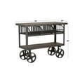 thumbnail image 4 of DecMode 48" x 36" Black Metal Industrial Rolling Cart 3 Basket Drawer Console Table, 1-Piece, 4 of 16