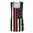 thumbnail image 4 of Wycnly 4th of July Tank Top for Women Breathable Comfy Pleated Hem Shirts Independence Day Tunic Vest Summer US Flag Print Square Neck Sleeveless Fashion Blouses Black xl, 4 of 4