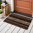 thumbnail image 5 of 2x3 Washable Entryway Rug, Brown Zebra Leopard Print Non-Slip Area Rug for Front Door Kitchen Bathroom, Country Vintage Animal Skin Print Indoor Floor Mat for Home Decor, 5 of 9