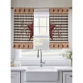 thumbnail image 5 of Red Texas Star Farmhouse Sheer Curtains 45 Inch Length 2 Panels Set Window Treatments, Black Plaid Berry Country Rod Pocket Semi Curtains for Living Room/Bedroom/Kitchen Décor, 104"W x 45"L, 5 of 7