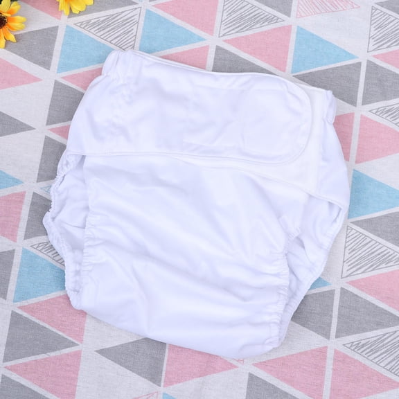 OATIPHO Adult Diapers Reusable Adult Diaper Polyester White for Elderly Daily Use 1Pcs