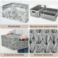thumbnail image 3 of Nesting Wicker Storage Baskets for Shelves,Made from Plastic Wicker,Storage for Bedroom,Bathroom,etc,Set of 1 Large and 2 Small,Grey,Large, 3 of 6