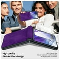 thumbnail image 3 of Vizvera para Motorola Razr 50 Ultra 2024/Razr 60 Pro 2025, con Protector de Pantalla y Funda de Teléfono a Prueba de Golpes de Cuero PU Ultrafino Mate PC - Morado, 3 of 6