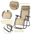 thumbnail image 4 of Outdoor Zero Gravity Chairs with Adjustable Pillow, 2 Pack, Beige, 4 of 7