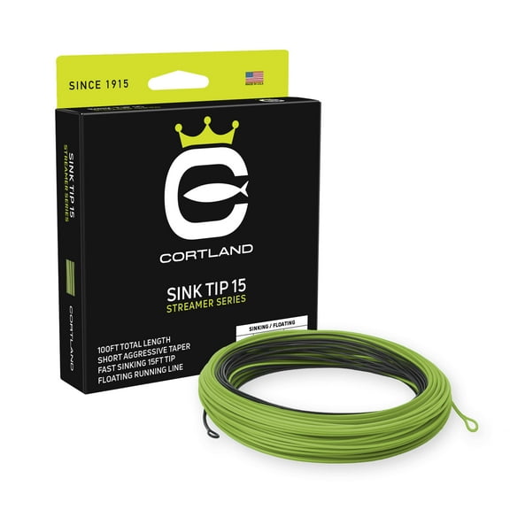 Cortland Streamer Series Fly Line - Sink Tip 15, Black/Green