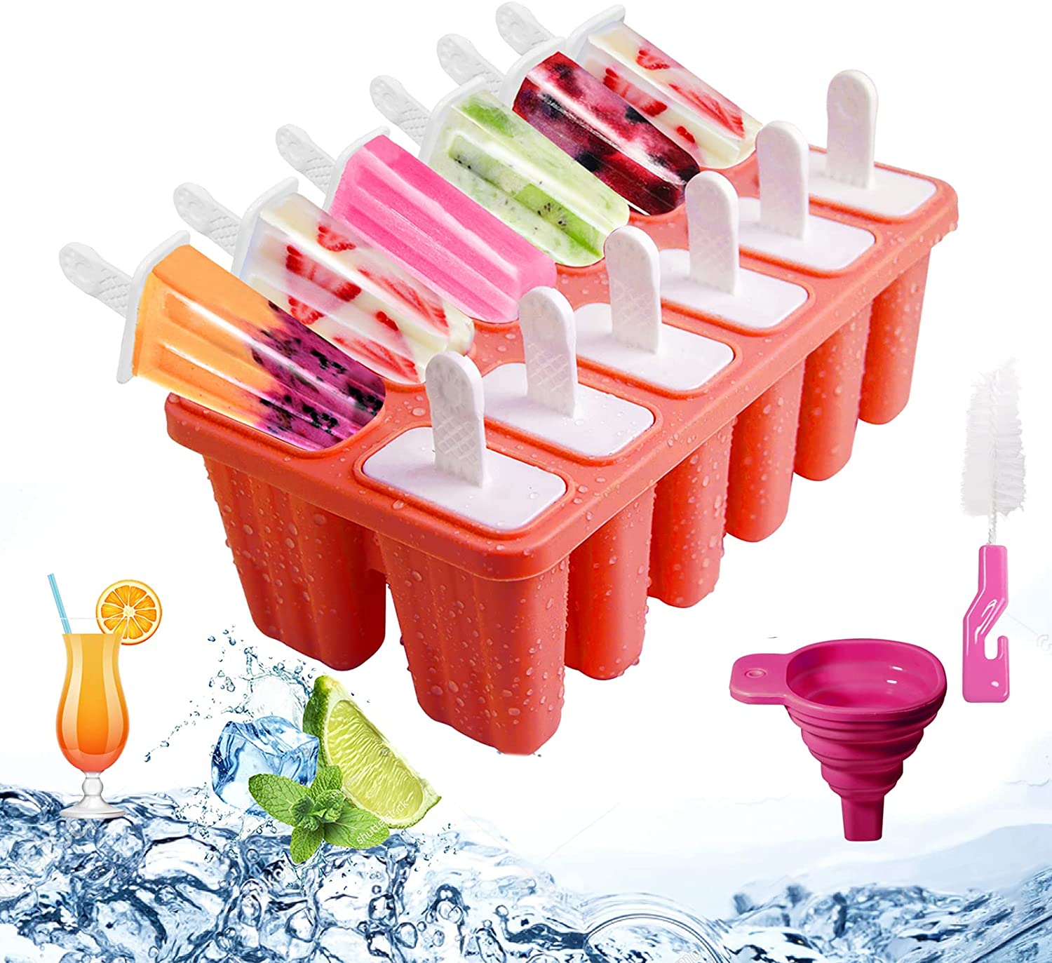 Popsicle Molds Silicone Ice Pop Reusable Popsicle Moulds for Kids,Easy