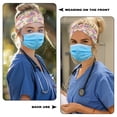 thumbnail image 3 of Jiueut Colorful Flower Nurse Button Headband Nurse Headbands for Women with Buttons Headbands for Nurses with Buttons for Mask 4 Piece Wide Headbands for Girls Non Slip, 3 of 7