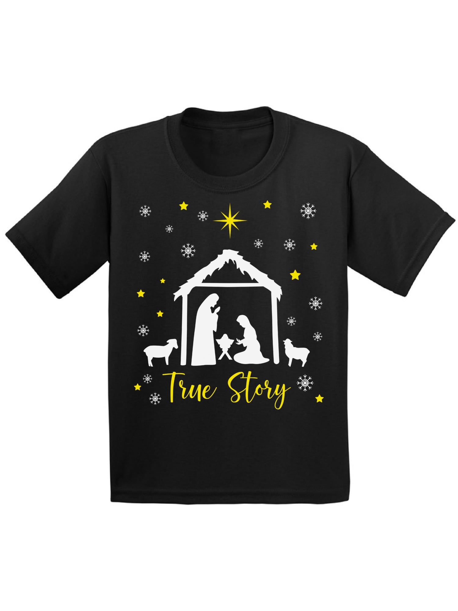 True Story Shirt Xmas Kids T-Shirt Jesus Tee for Girls Cross Merry ...