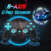 RGB Wireless Controller for P4,Gaming Controller for P4/PC/Steam/Phone with Turbo Functiont Long Battery With 1 USB-C Cable(Black)