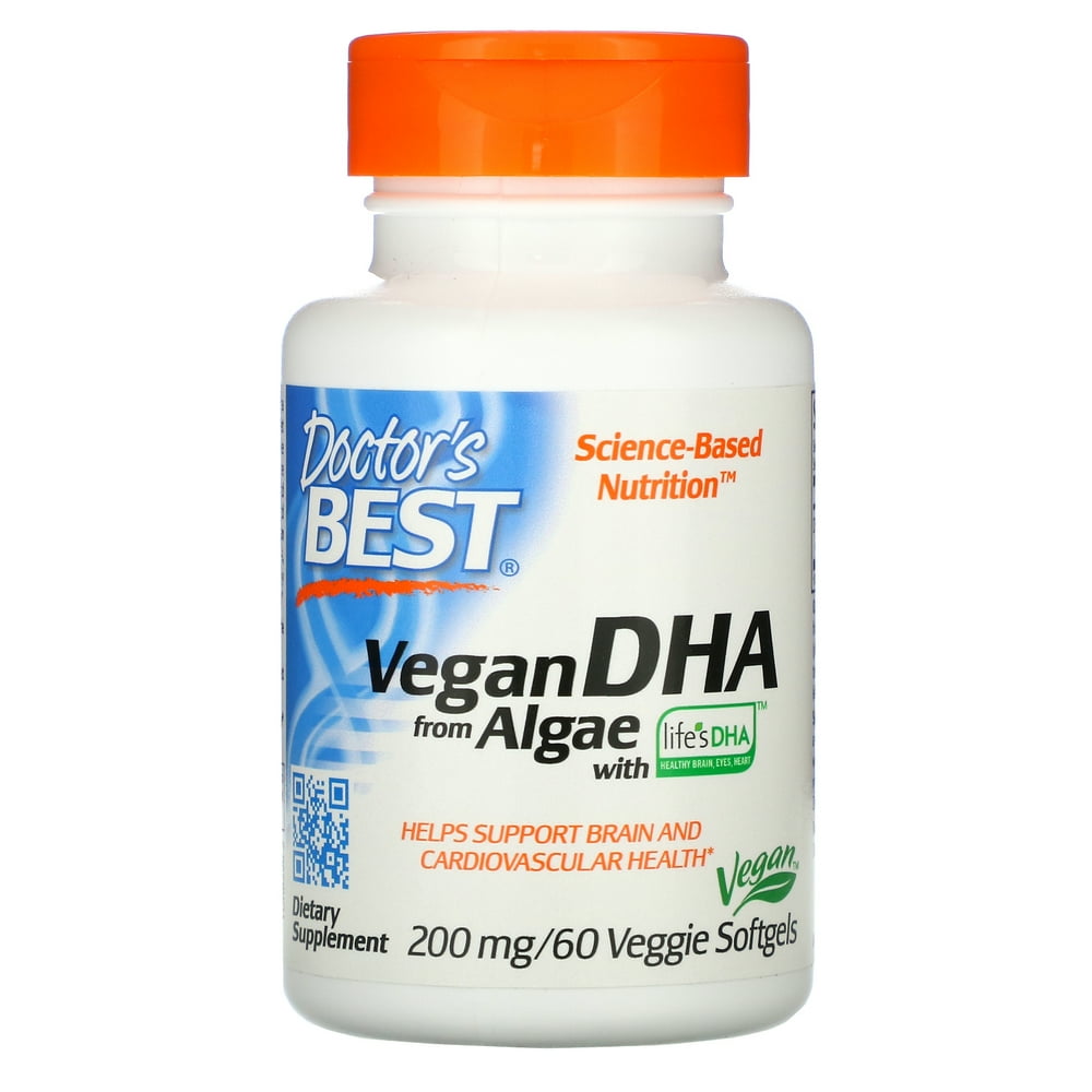 Doctor's Best Vegan DHA from Algae with Life's DHA, 200 mg, 60 Veggie