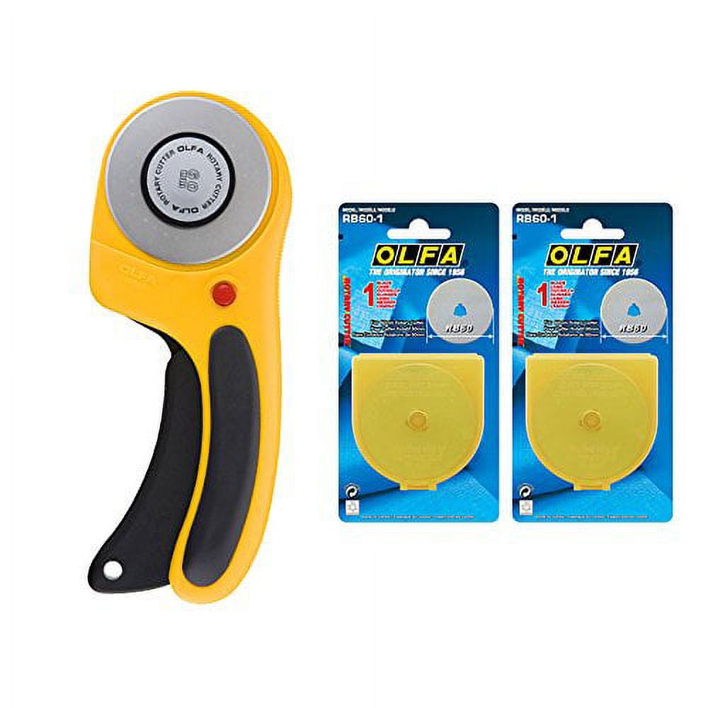 Olfa Rotary Cutter RTY-3/DX 60mm Ergonomic Handle with Free 2 Rotary Blade