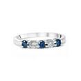 thumbnail image 2 of 3/4Ct Blue & White Diamond Five Stone Wedding Ring in White Gold, 2 of 2