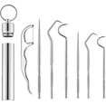thumbnail image 1 of 7 piezas de acero inoxidable 304 Juego de palillos de dientes Palillos de dientes de titanio Palillo de dientes de metal Palillo de dientes reutilizable con estuche, 1 of 5