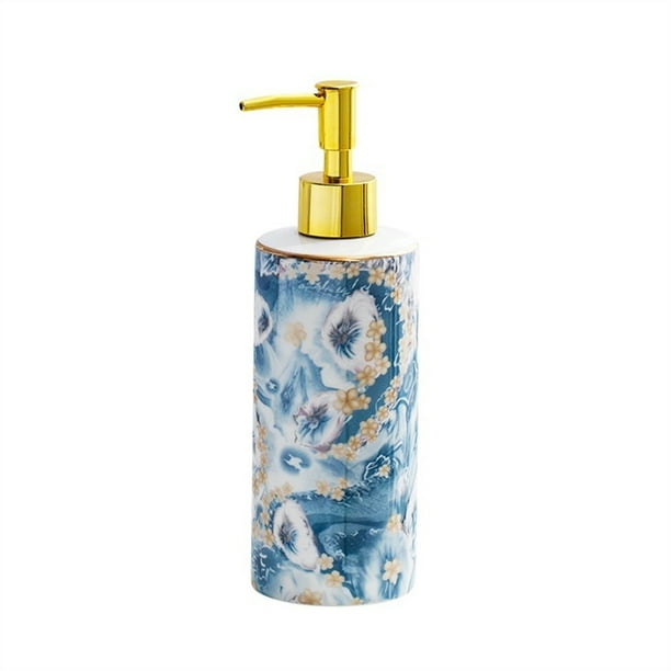 Dispensador de jabón líquido de cerámica for encimera, baño, cocina, manos o lavavajillas, 390 ml