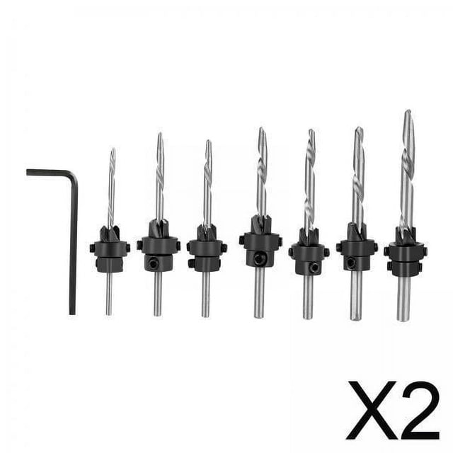 Brocas avellanadoras,Juegos de brocas avellanadoras,Tornillos de chaflán para carpintería Taladros para agujeros,Brocas para taladrar madera Agujeros para tornillos Avellanador HSS,Broca