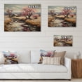 thumbnail image 4 of Designart "Countryside Pink blossom Countryside III" Landscapes Print on Natural Pine Wood, 4 of 5