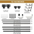 thumbnail image 7 of Matte Black Double Curtain Rods 72-144 Inches, Adjustable Double Window Rod with Modern End Cap, Heavy Duty 1-Inch Front and 5/8 Inch Back Telescoping Double Drapery Rod, 7 of 7