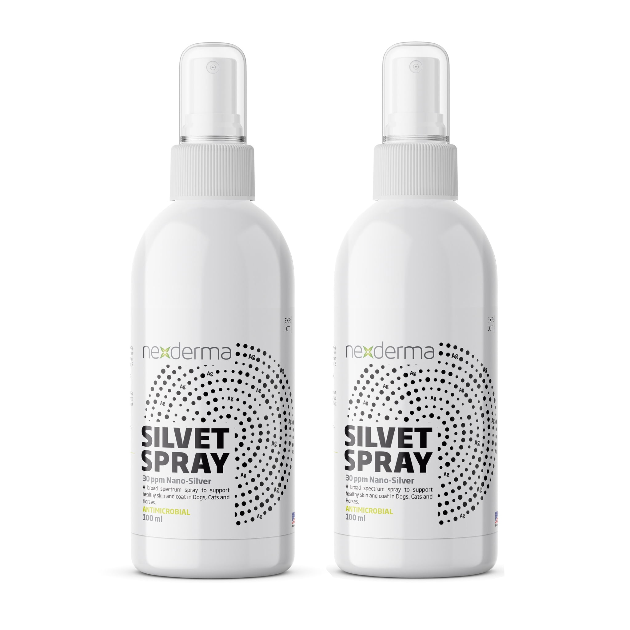 NEXDERMA Pet Wound Spray with Colloidal Silver, Made in USA, Vet