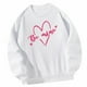 thumbnail image 1 of Hombres Mujeres Cuello Redondo Sudadera Casual Y2K Cuello Redondo para Mujer Otoño Vacaciones Blanco Yuyangstore Sudaderas con cuello redondo, 1 of 8