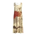 thumbnail image 5 of LSLJS Robe Longue Sans Manches en Coton et Lin à Col Rond Imprimé avec Poche, Robe d'Été de Plage, 5 of 5