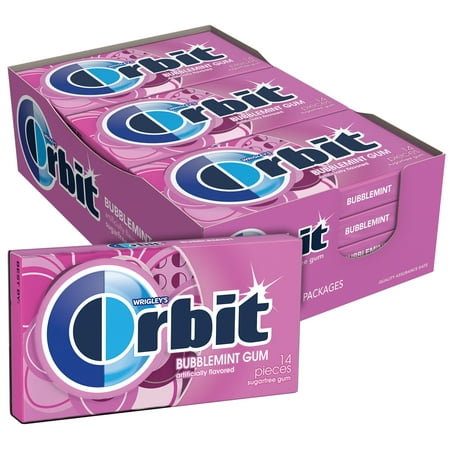 ORBIT Gum Bubblemint Sugar Free Chewing Gum, 14 Pieces (Pack of